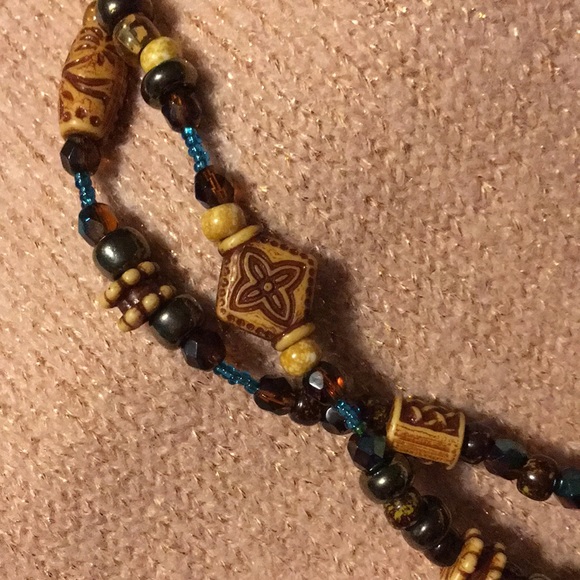 Glass Beads Lariat Necklace - One of a Kind - Picture 3 of 9